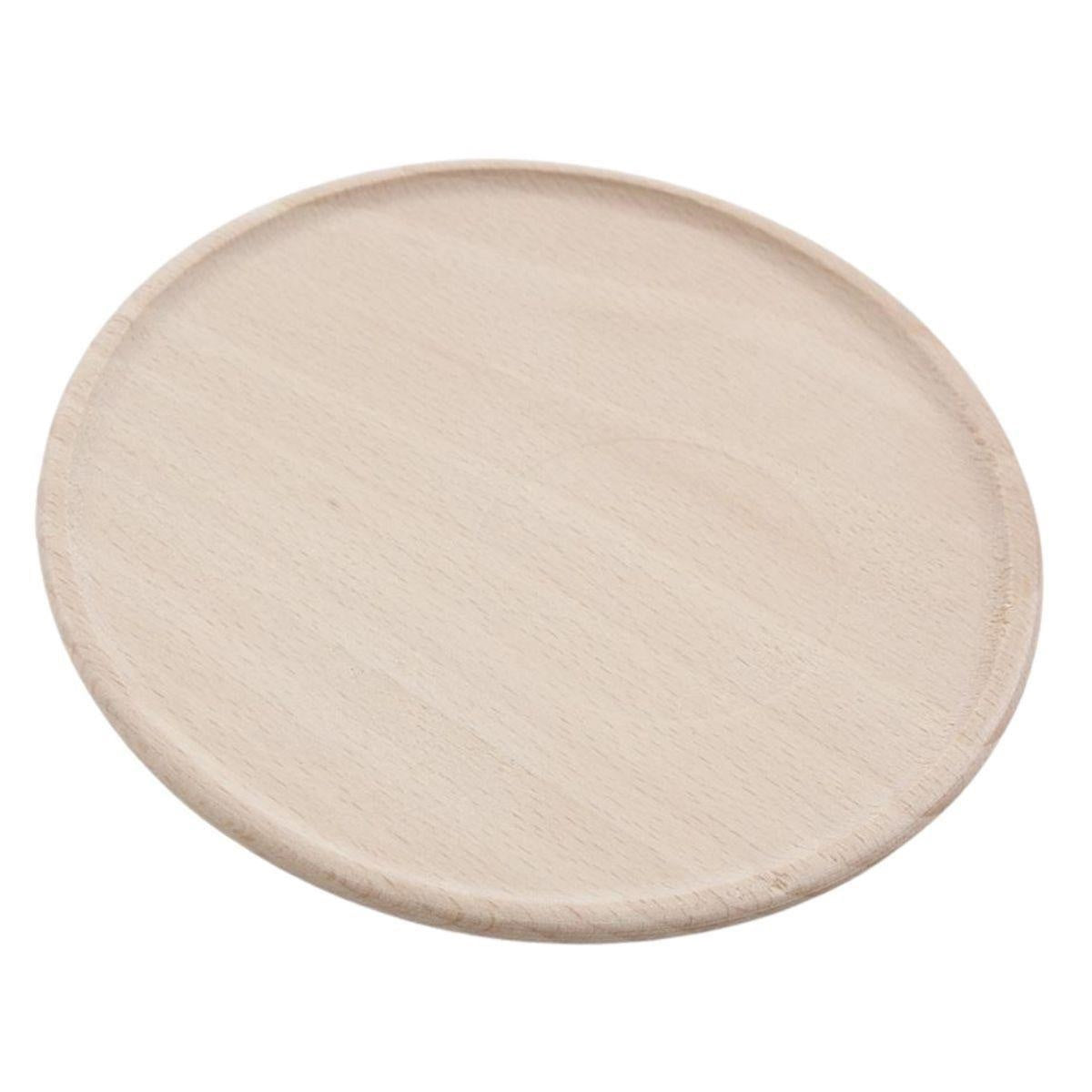 Piatto in legno di faggio con bordino rialzato, Ø30 cm