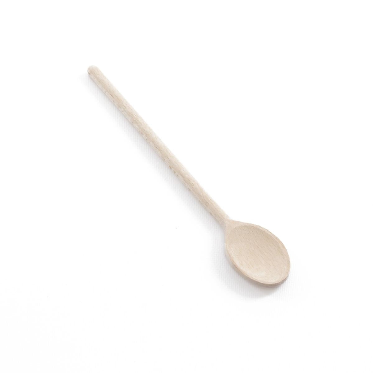 Cucchiaio ovale in legno di faggio, H25 cm (kit da 10)