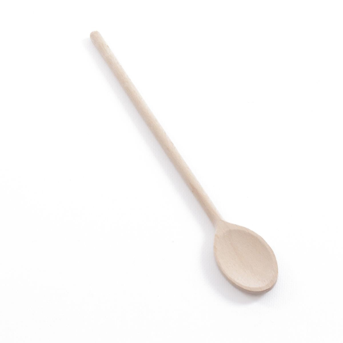 Cucchiaio ovale in legno di faggio, H30 cm (kit da 10)