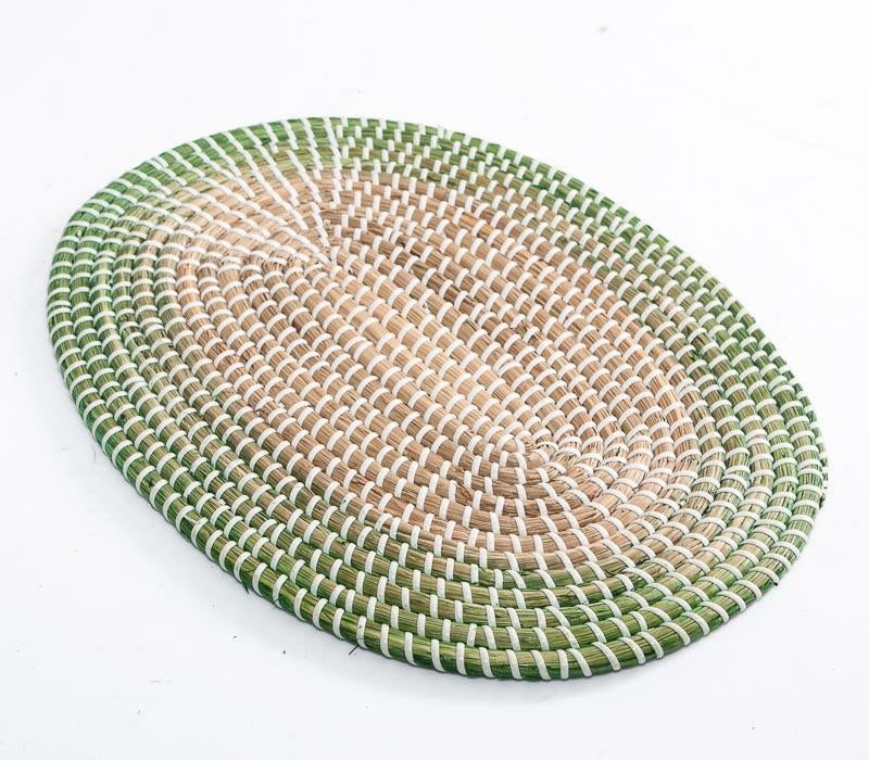 Tovaglietta da colazione in seagrass verde sfumato, 35x45 cm (kit da 3)