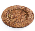 Sottopiatto rotondo in rattan brunito, Ø32H3 cm (kit da 3)