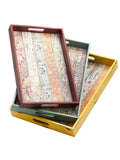 Vassoio in mdf a fantasia in set di 3, 45X31H5 cm