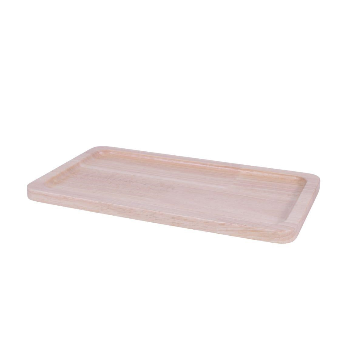 Vassoio rubberwood rettangolare, 33x19x1,5 cm