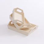 Vassoio in legno in set di 3, 19X13H4 cm