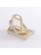 Vassoio in legno in set di 3, 19X13H4 cm (kit da 5)