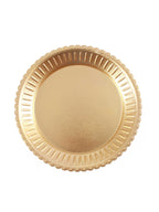 Vassoio decorativo in mdf dorato, Ø38,5H4 cm (kit da 3)