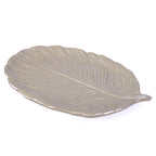 Vassoio a foglia in MDF color platino anticato, 32x21x3 cm (kit da 10)