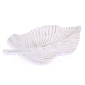 Vassoio a foglia in mdf bianco anticato, 35x50H4,5 cm (kit da 5)