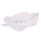 Vassoio a foglia in mdf bianco anticato, 35x50H4,5 cm (kit da 5)