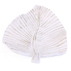 Vassoio a foglia in mdf bianco anticato, 35x50H4,5 cm (kit da 5)