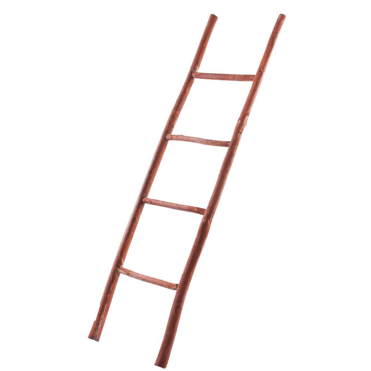 Scala decorativa a 4 gradini in legno naturale, 37x4,5x140 cm
