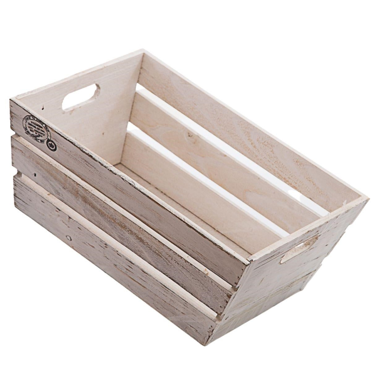 Cassetta in legno bianca, 40X27H17 cm