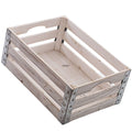 Cassetta rettangolare in legno sbiancato, 42x30x17 cm