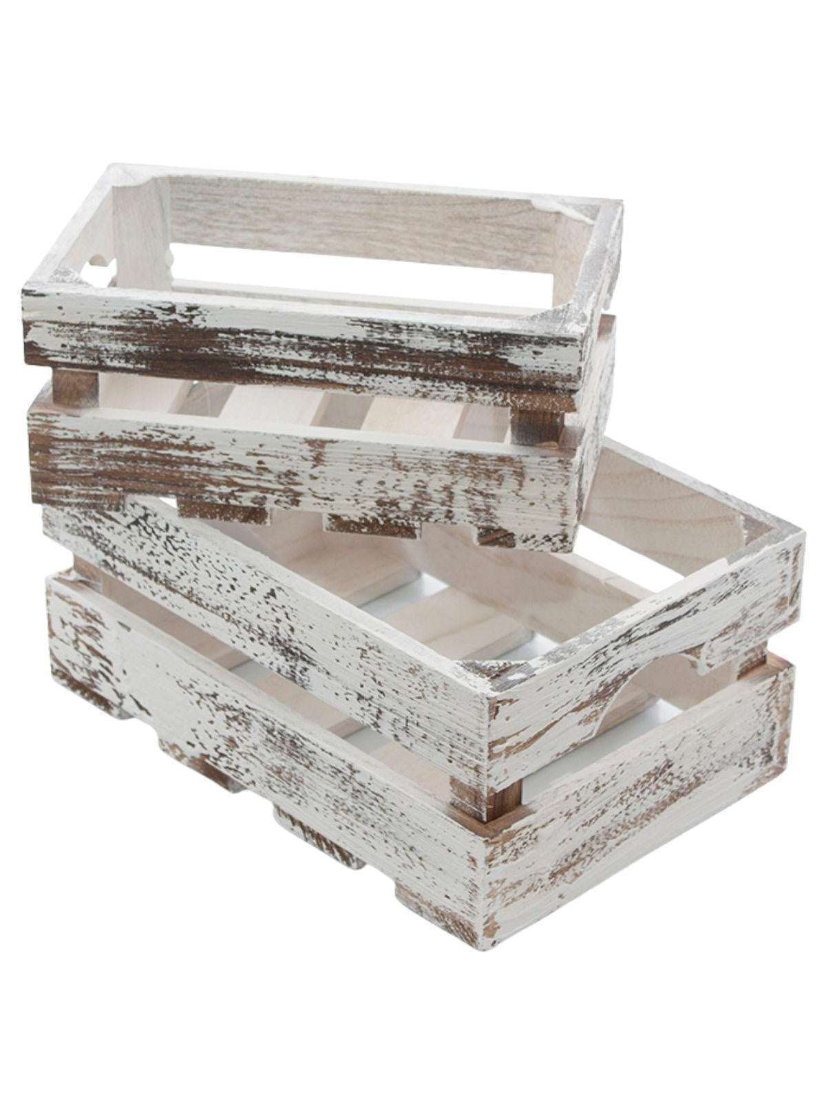 Cassetta in legno sbiancata in set di 2, 28X19H12 cm