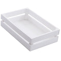 Cassetta bianca in legno di abete, 37x28H8 cm (kit da 5)