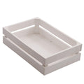Cassetta rettangolare in legno bianco, 26x17x7 cm (kit da 10)