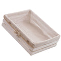 Cassetta in legno di abete bianca foderata, 36x26x10 cm (kit da 3)