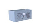 Cassetta verde in legno con decoro a foglie, 24x12H11 cm (kit da 5)