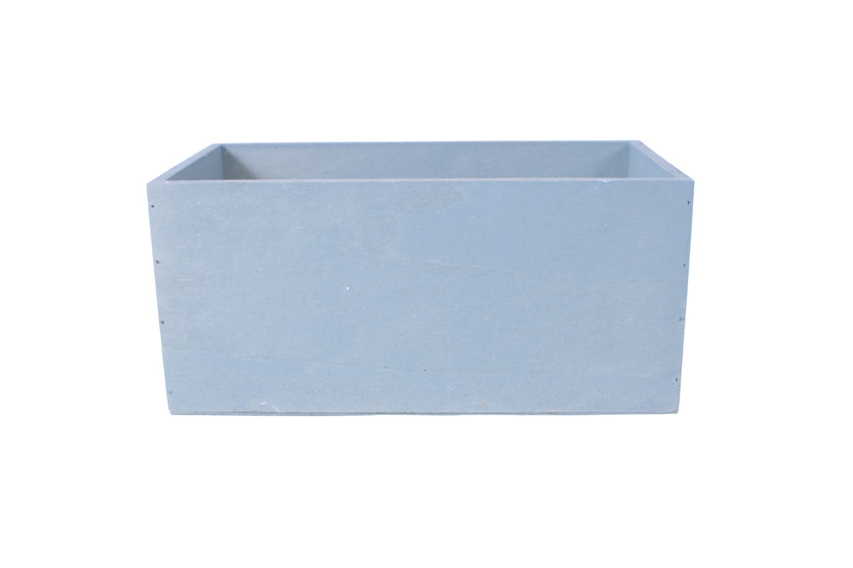 Cassetta verde in legno con decoro a foglie, 24x12H11 cm (kit da 5)