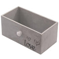 Cassetta grigia in legno "love", 24x12x11 cm
