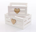 Cassette in legno di abete, set di 2, 20x13x9 e 16x11x8 cm (kit da 5)