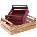Cassetta in legno con manici, set di 2, 39x30H14 cm