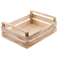 Cassetta color nocciola in legno di abete con manici, 39x30H14 cm (kit da 3)