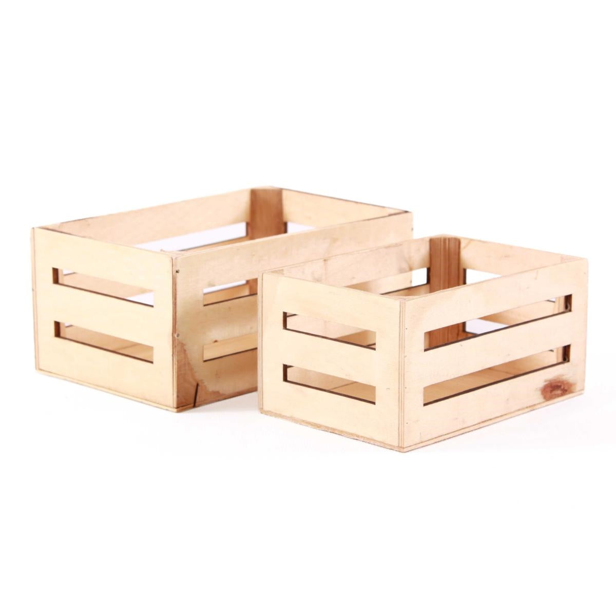 Cassette in legno di abete color miele, set di 2, 20x13x9 cm (kit da 10)