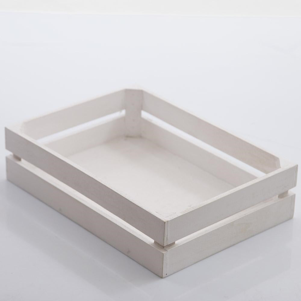 Cassetta in legno di abete bianca, 32x23x8 cm (kit da 5)