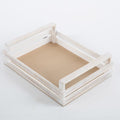 Cassetta in legno di paulownia bianca, 38x29x7,5/11 cm (kit da 3)