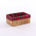 Cassetta in abete brunito con fodera scozzese, 24x15x10 cm (kit da 10)