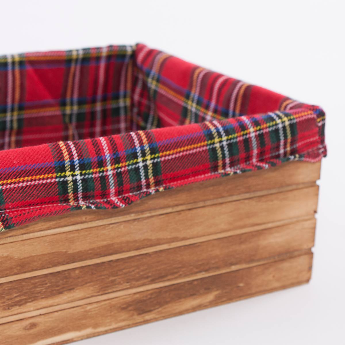 Cassetta in abete brunito con fodera, set di 3, 32x23H12 cm