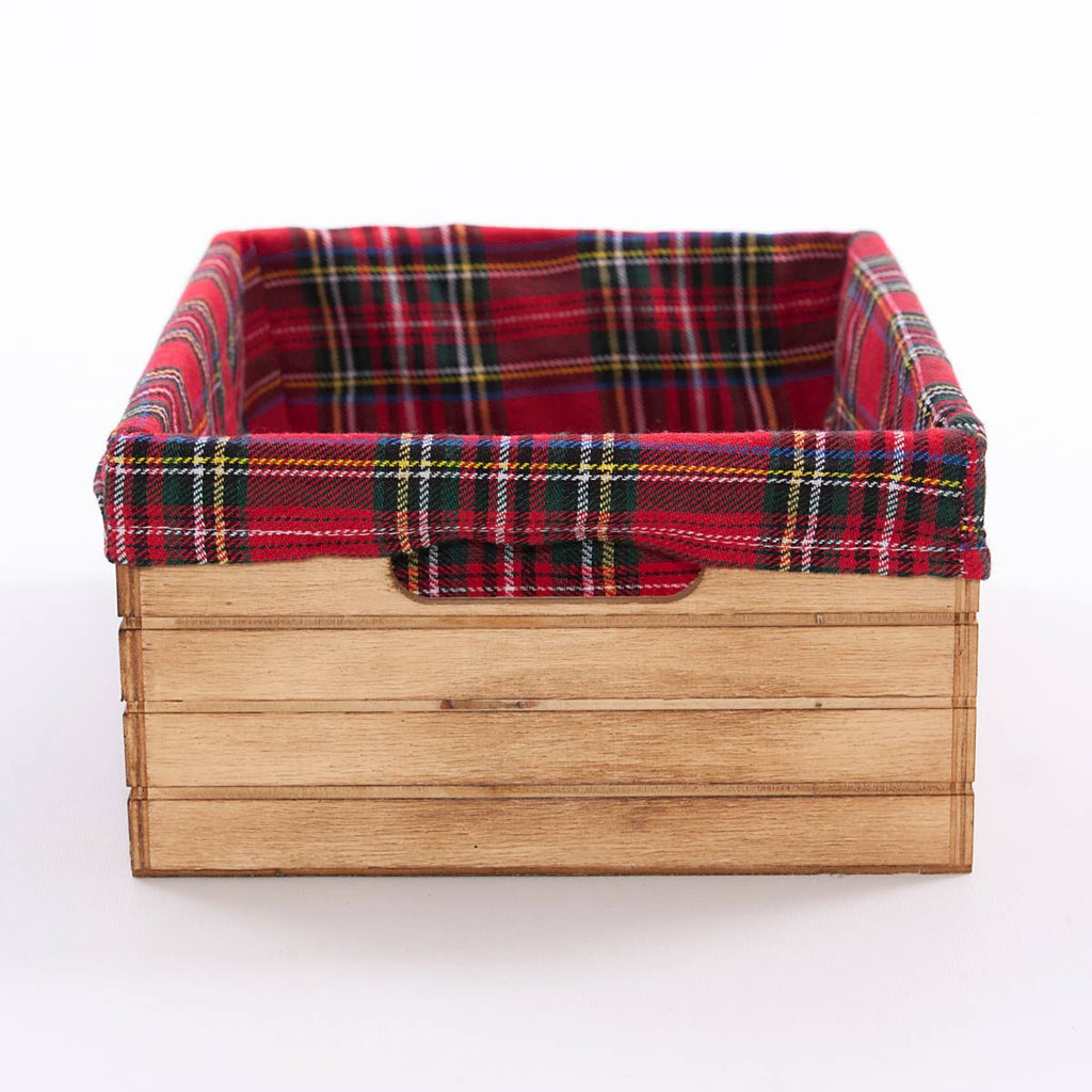 Cassetta in abete brunito con fodera, set di 3, 32x23H12 cm