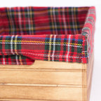 Cassetta in abete brunito con fodera, set di 3, 32x23H12 cm