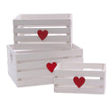 Cassetta bianca in abete, 21x22H15 cm, set di 3