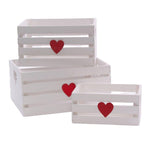 Cassetta bianca in abete, 21x22H15 cm, set di 3