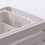 Cassetta bianca in abete, 21x22H15 cm, set di 3