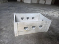 Cassetta in abete grigia con cuori, 29x19x12 cm (kit da 10)