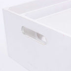 Cassette in abete bianche con decoro natalizio, set di 3, 38x28x15 cm