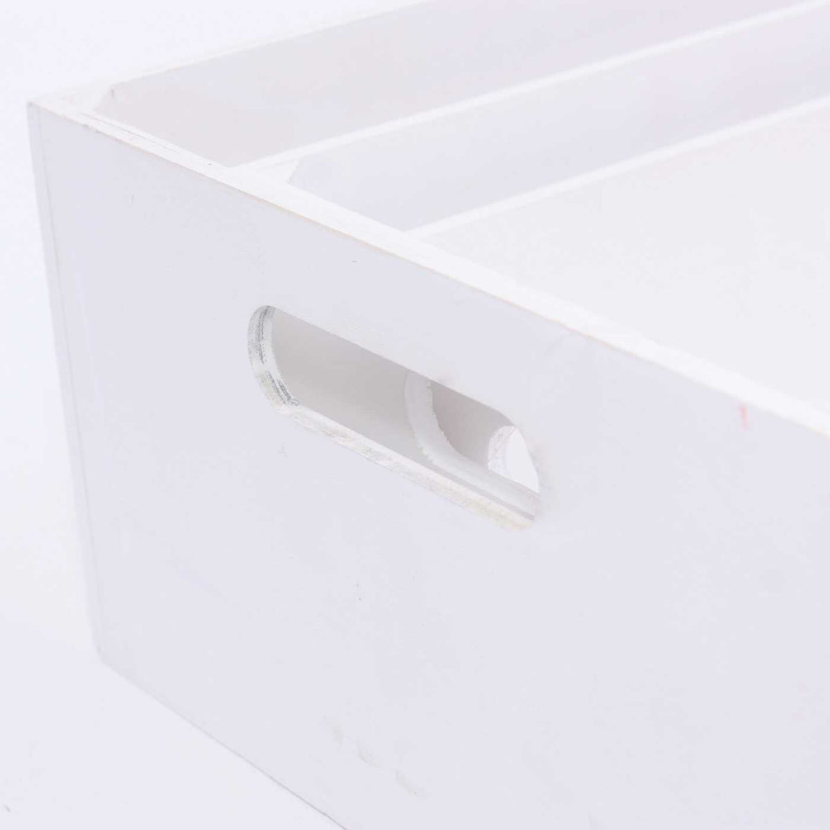 Cassette in abete bianche con decoro natalizio, set di 3, 38x28x15 cm