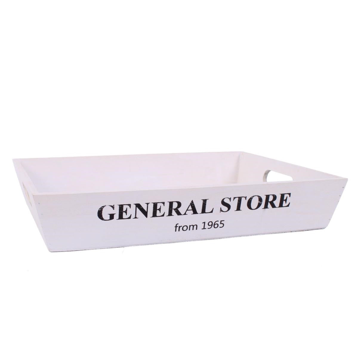 Vassoio in legno di paulonia "General Store", 38x30x7 cm