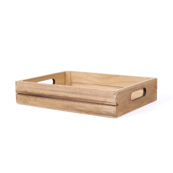 Vassoio in legno di paulownia brunito, 28x21H5,5 cm (kit da 10)