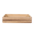 Vassoio in legno di paulownia brunito, 28x21H5,5 cm (kit da 10)