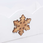 Vaschetta in legno di abete bianca con fiocco marrone, 28x16H8 cm (kit da 10)