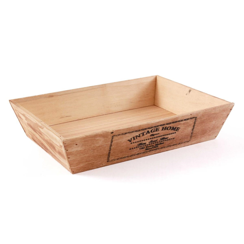 Vassoio in legno di abete brunito, 36x27H8 cm (kit da 10)