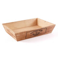 Vassoio in legno di abete brunito, 36x27H8 cm (kit da 10)