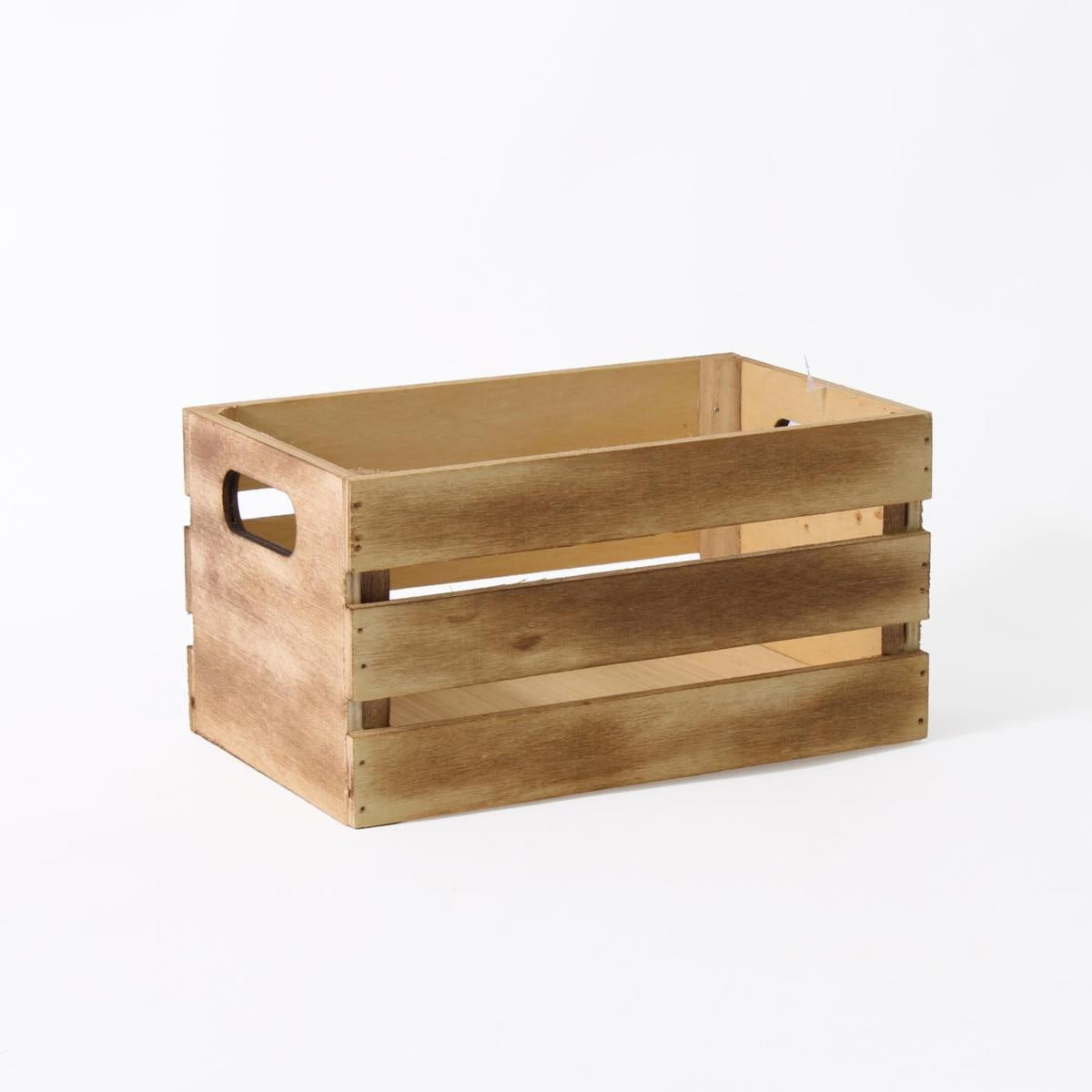 Cassetta in legno di abete brunito, 26x16H14 cm (kit da 10)