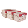 Cassetta abete cuore cervo natale, 42x31x21 cm
