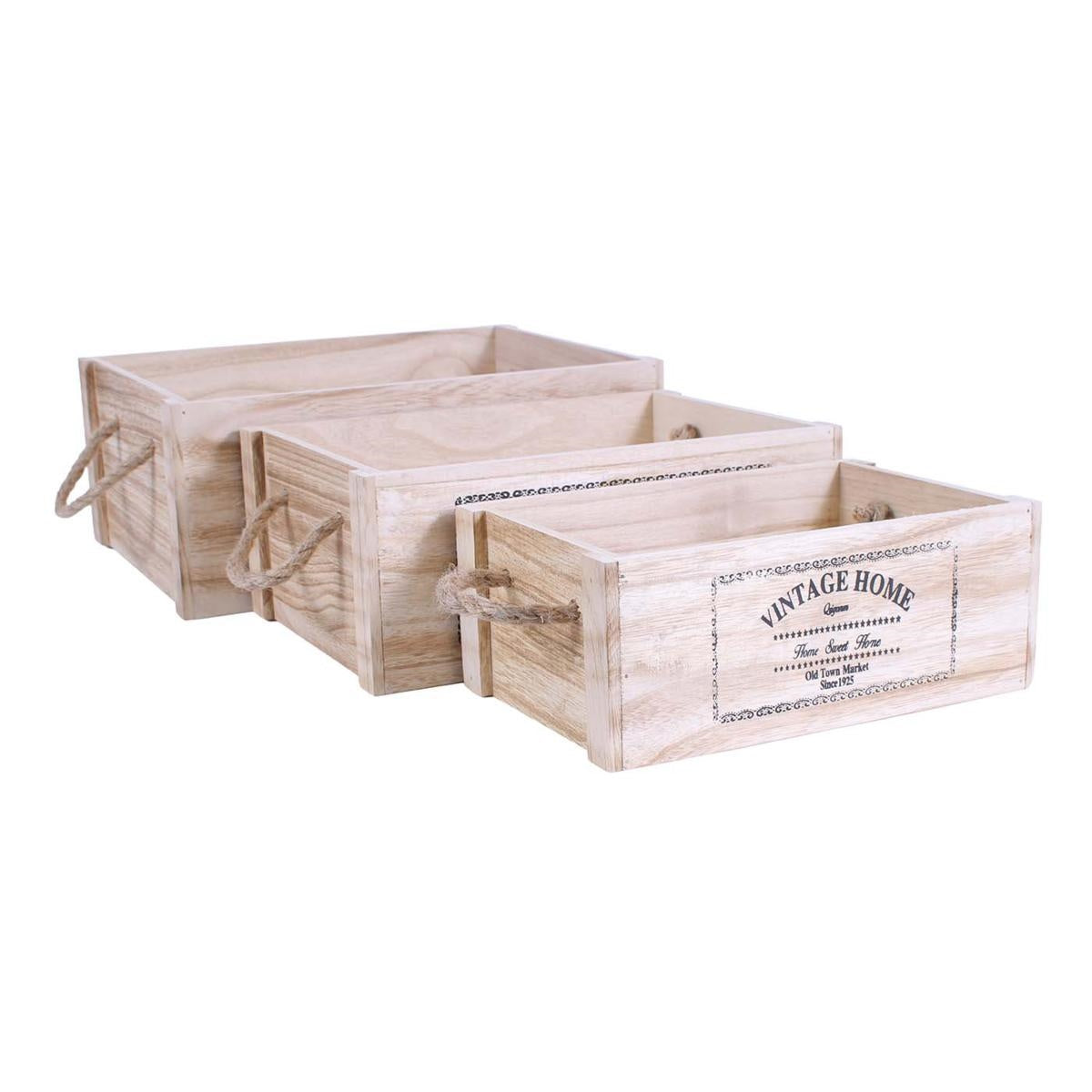 Cassetta abete vintage home, 38x28x15 cm