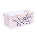 Cassetta in Paulownia sbiancata con scritta Home, 22x12x10 cm (kit da 10)